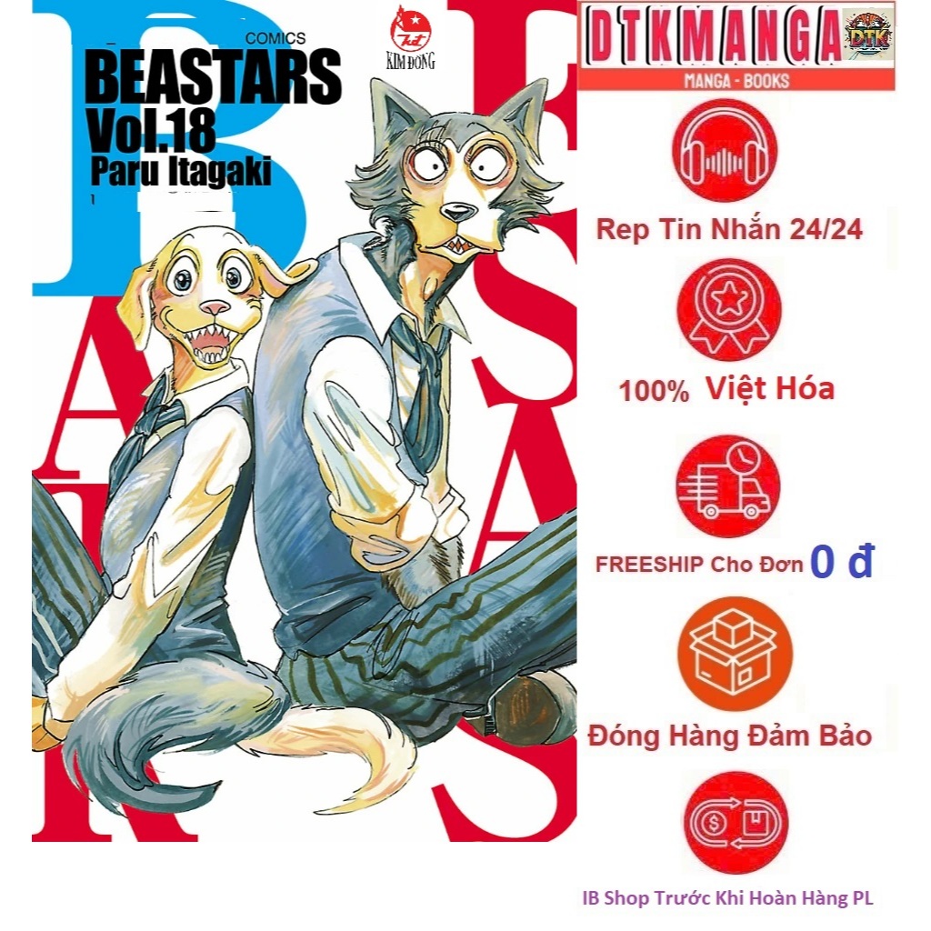 Truyện Tranh - Beastars lẻ tập 18 17 16 15 14 13 12 11 1 2 3 4 5 6 7 8 9 10 - Nxb Kim Đồng