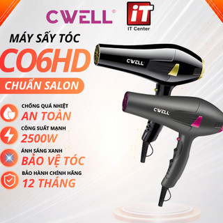 Máy sấy tóc CWELL C06HD, công suất lớn 2500W, 6 chế độ linh hoạt giúp tạo kiểu chuẩn Salon