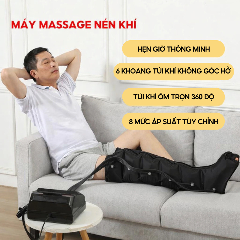 Máy Massage Nén Khí DELAX MMK01 Ép Hơi Massage Toàn Bộ Tay Chân Bụng, Hỗ Trợ Thư Giãn Cơ