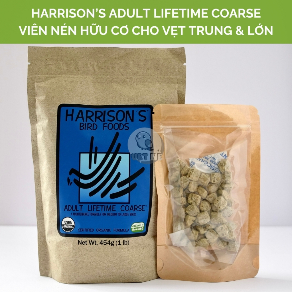 [Chiết Lẻ] Harrison’s Adult Lifetime Coarse - Viên Nén Dinh Dưỡng Hữu Cơ Cho Vẹt Sun, Xích, Amazon, 