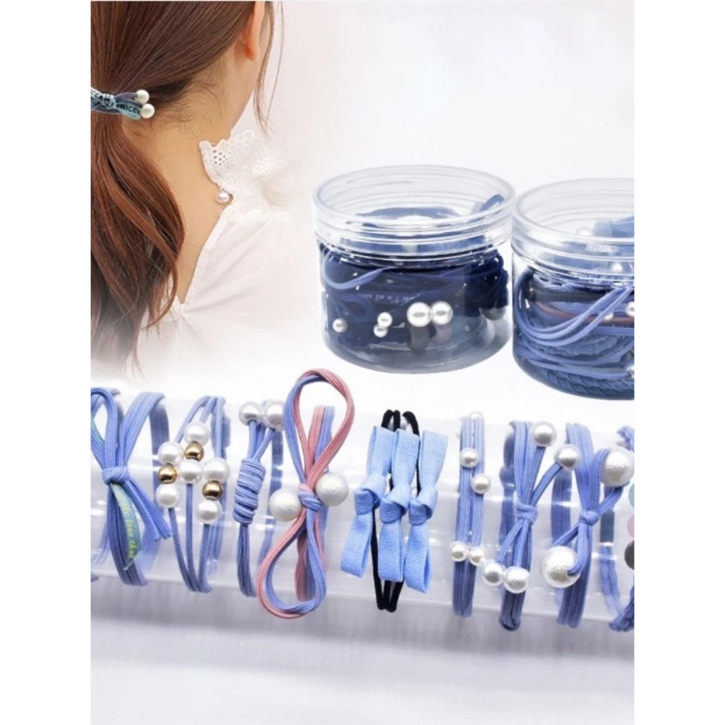 Set 12 dây thun cột tóc phong cách Hàn Quốc cao cấp