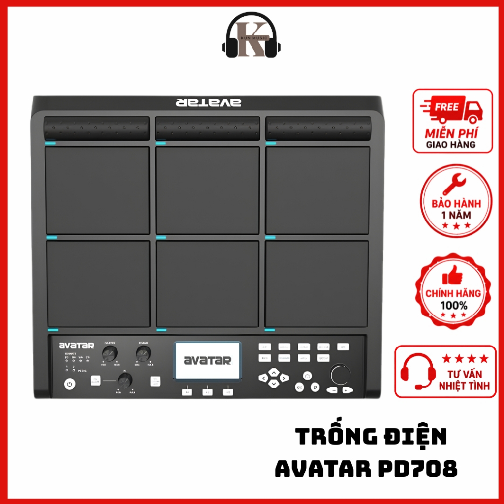 Trống điện Avatar PD708 chính hãng-Kun music
