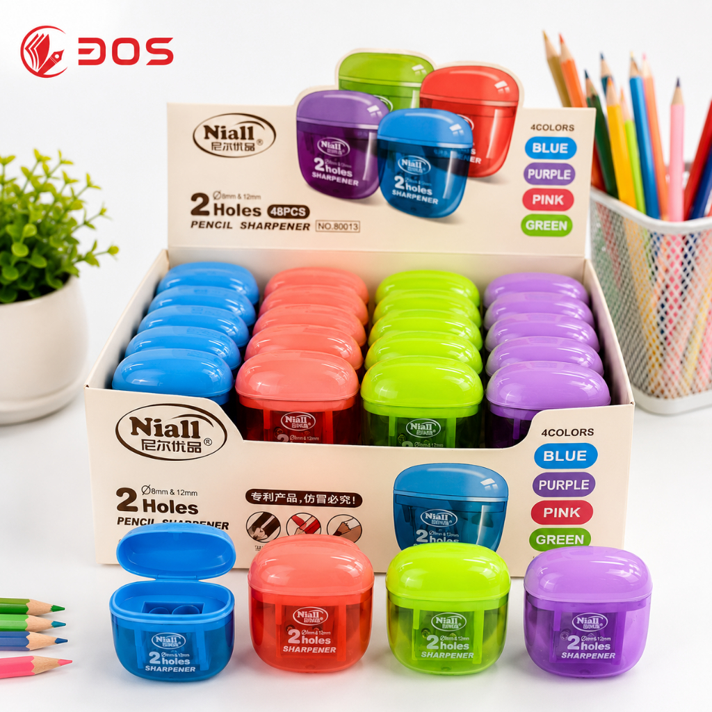 Hộp 48 Cái Chuốt Bút Chì 2 Lỗ Thương Hiệu Niall (Mã NO.80013)