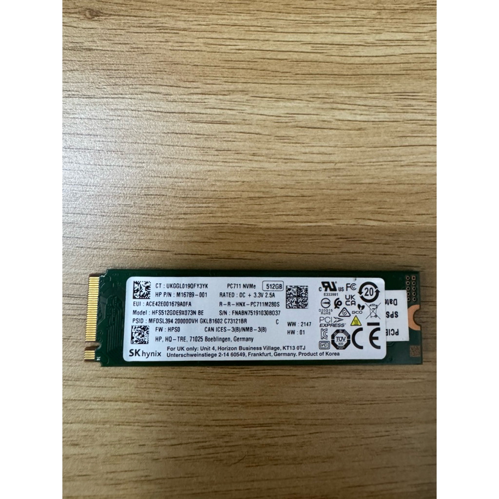 Ssd NVME 512 gen 3 chính hãng bóc máy