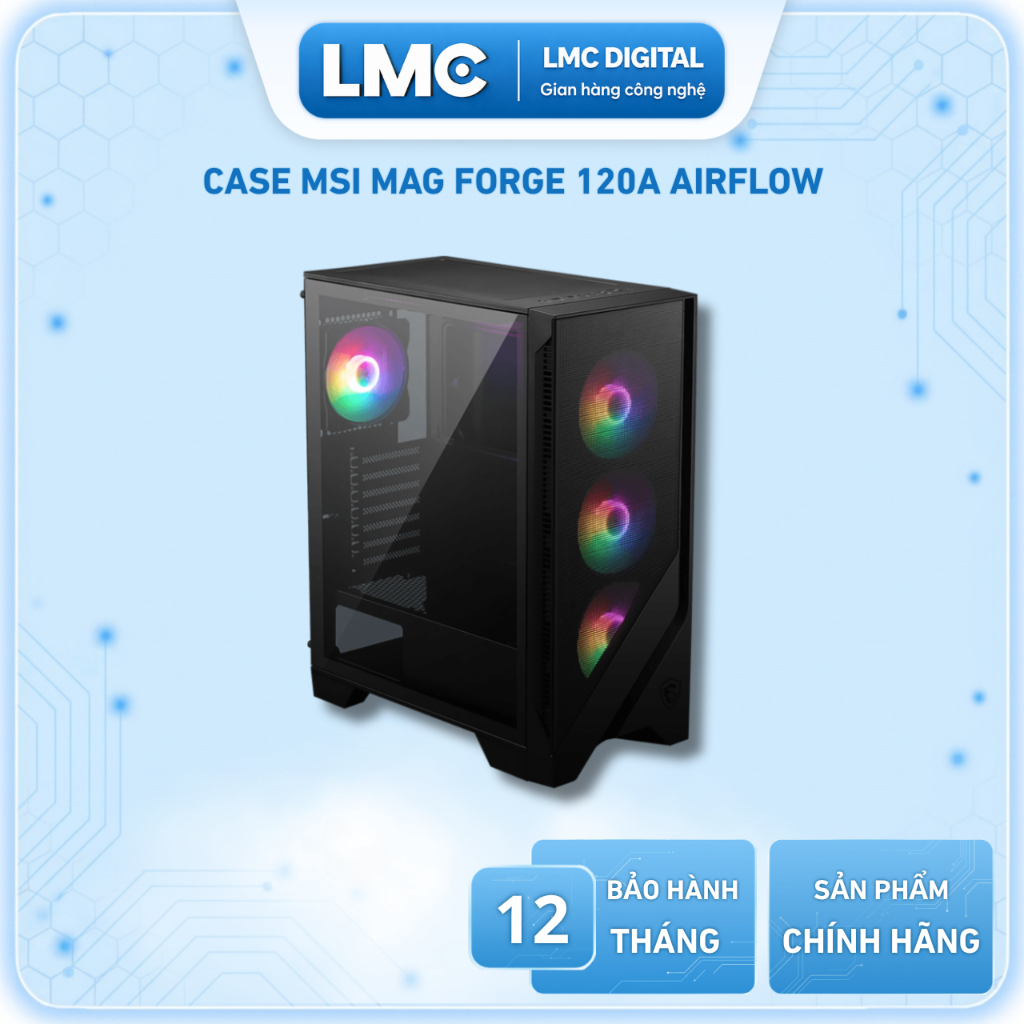 Vỏ Case MSI MAG FORGE 120A AIRFLOW ( Black - ATX - 6 Fan RGB)