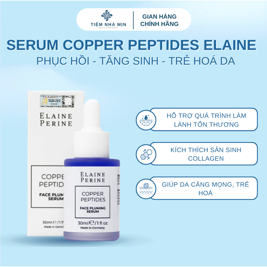 [CÔNG TY] Serum Phục Hồi Copper Peptides Elaine Perine Giúp Da Trẻ Hoá, Mịn Màng 30ML