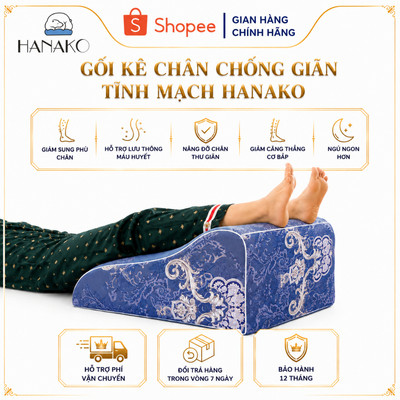 [SẢN PHẨM HOT] Gối Kê Chân Giãn Tĩnh Mạch Hanako Màu Xanh Hoàng Gia, Giảm Tê Bì Chân