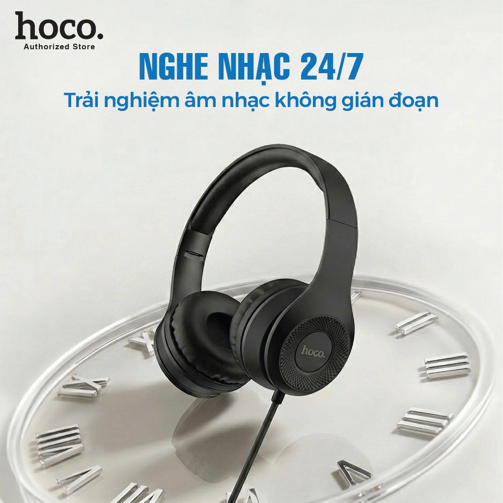 Tai nghe chụp tai có dây Hoco W21, Âm bass tốt, tai nghe học tập, kết nối mượt mà, hàng chính hãng, bảo hành 12 tháng | BigBuy360 - bigbuy360.vn