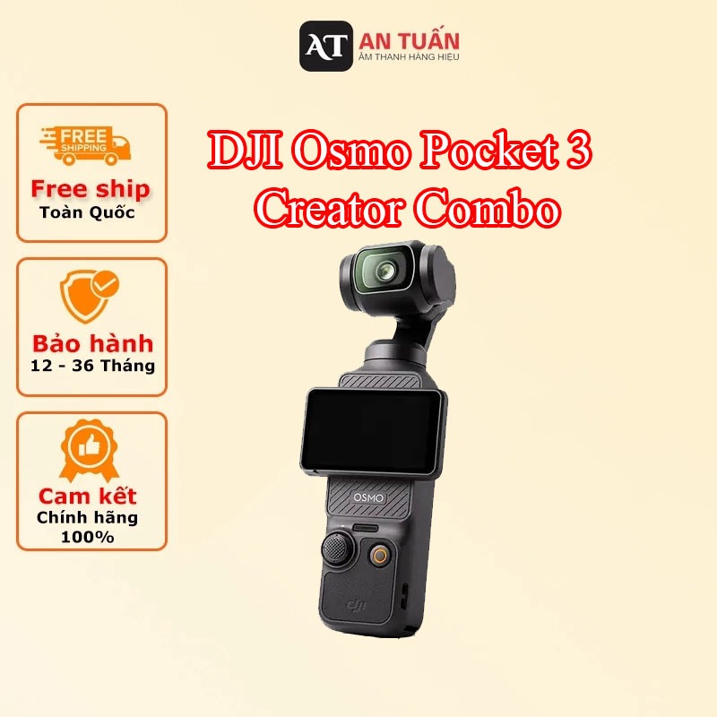 DJI Osmo Pocket 3 Creator Combo | Camera Vlog 4K 120fps, Cảm Biến 1 Inch, Gimbal 3 Trục, DJI Mic 2