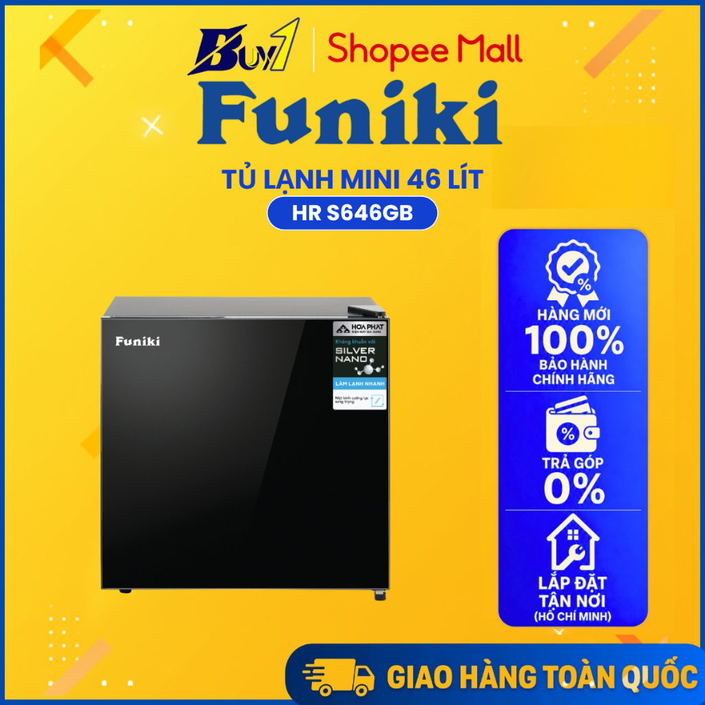 HR S646GB - Tủ lạnh mini Funiki 46 lít HR S646GB - Hàng chính hãng