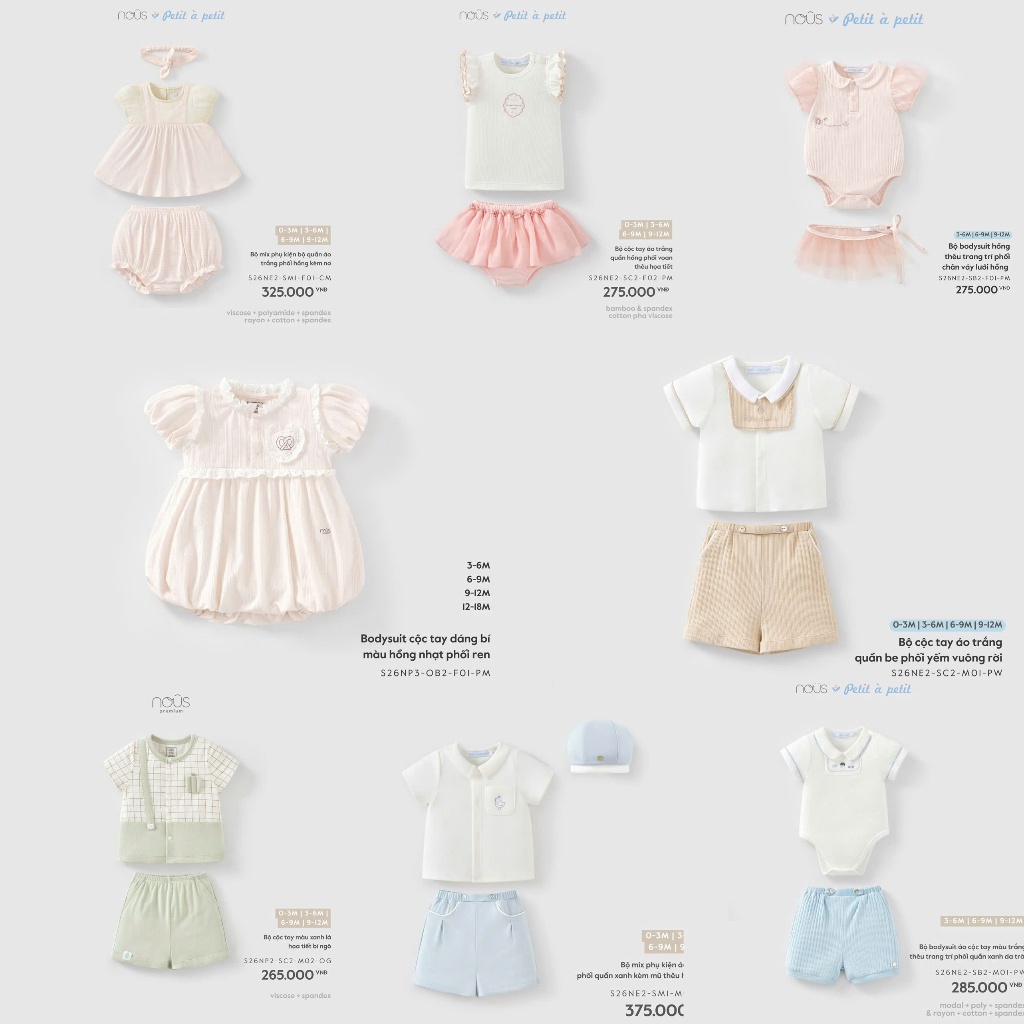 NOUS Premium Set Body, Body Suit, Bộ Cộc Nous Cao Cấp Làm Quà Tặng, Đầy Tháng, Thôi Nôi Có Hộp Cho B