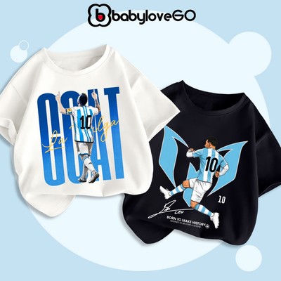 Áo thun bóng đá cho bé trai BabyloveGO áo phông thể thao cộc tay cho bé chất thun cotton mềm nhẹ