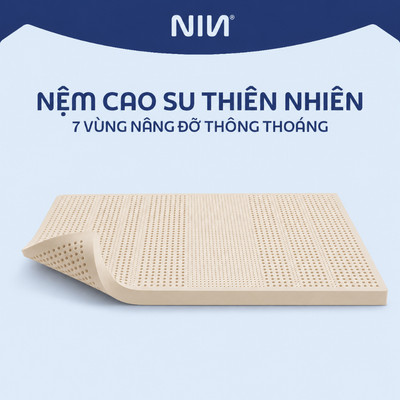 Đệm ngủ - Nệm cao su thiên nhiên NIN House 1m6x2m, 1m8x2m mattress êm ái, thông thoáng, Ice Silk mát, bảo hành 10 năm