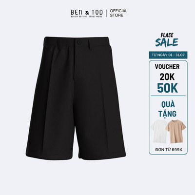 Quần short baggy nam Ben & Tod BJ2225 BD192 cotton, đứng form, nam tính
