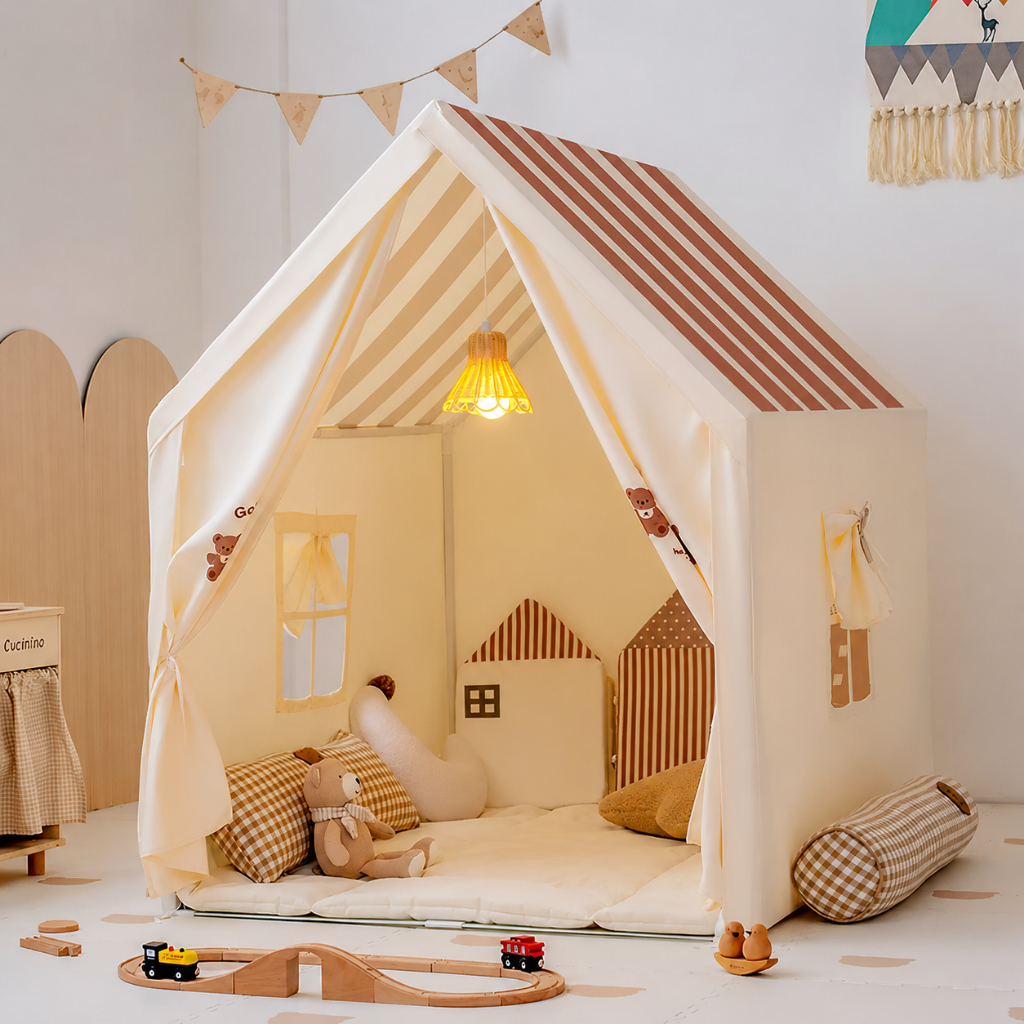 Lều Cho Bé Cao Cấp, Nhà Chơi Trong Nhà Cho Bé, Dễ Dàng Lắp Đặt, Gấp Gọn Nhanh, Khung Chắc Chắn - Tặn