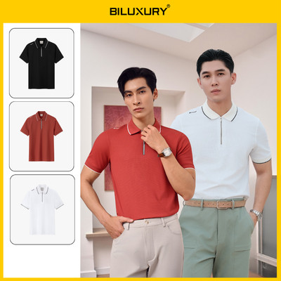 [NEW 2026] Áo Polo Nam Thiết Kế Cổ Kéo Khoá 1APCT605 Biluxury Form Slimfit Logo 3D Silicon Kháng Khuẩn Bền Màu