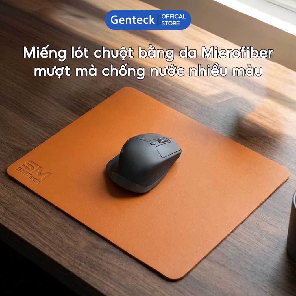 Lót Chuột Máy Tính Để Bàn Da Microfiber Cao Cấp Bàn Di Chuột Mouse Pad SMTech Chống Thấm Nước
