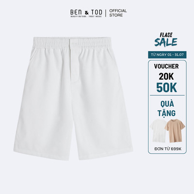 [Sale] Quần short nam baggy Ben & Tod RYV.BJ2220 BD488, quần đùi chất cotton lưng chun cao cấp đứng form nam tính