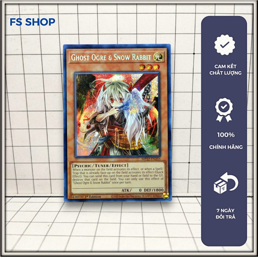 [FS Yugioh] Thẻ bài Yugioh Chính Hãng Ghost Ogre & Snow Rabbit – Prismatic Secret Rare