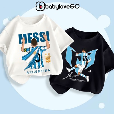 Áo thun bóng đá cho bé trai BabyloveGO áo phông thể thao cộc tay chất thun cotton mềm nhẹ cho bé 1-10 tuổi