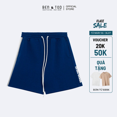 [Sale] Quần short nam Ben & Tod RE2215 BE157 chất liệu cotton thun lưng chun họa tiết in cán lụa form Relaxed