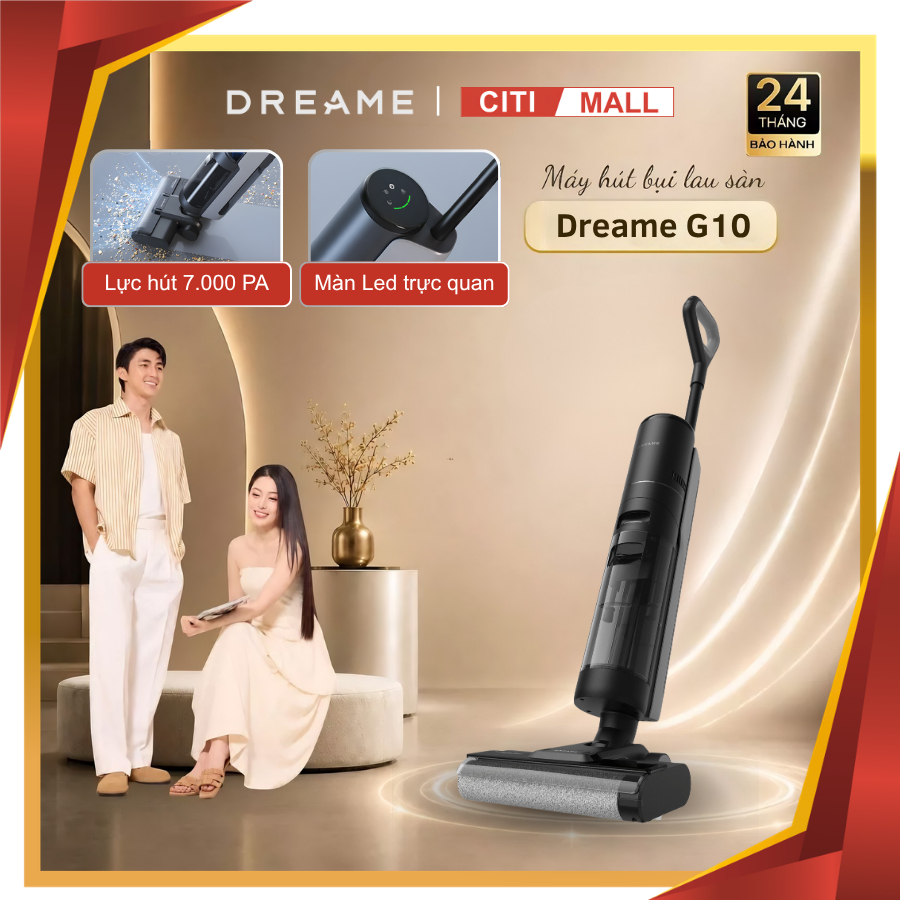 Máy Hút Bụi Lau Nhà Dreame G10 - Lực Hút 7000Pa, Tự Giặt Cuộn Lăn, Tràn Viền - Chính Hãng