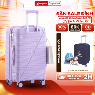 Vali kéo Du Lịch Nhựa PP Kingsun Cao Cấp Chống Va Đập PP04 Size 20/24/28 khóa hải quan TSA Bảo Hành 5 Năm