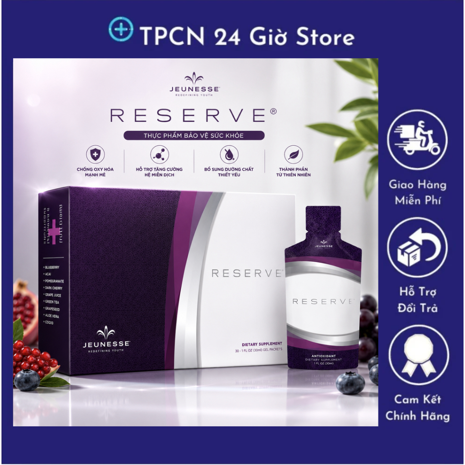 Gel trái cây Reserve Jeunesse chính hãng - Hộp 30 gói kho Mỹ