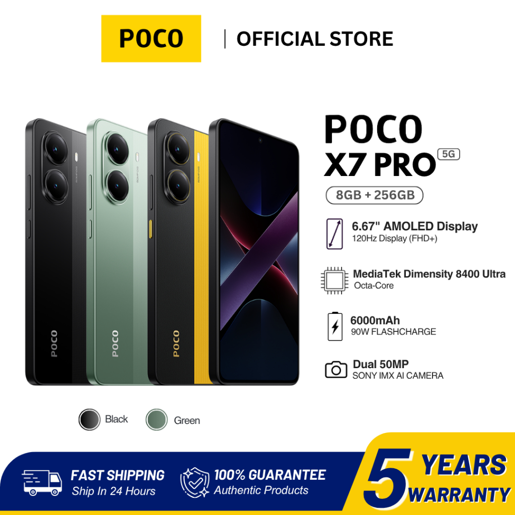 POCO X7 Pro 5G 8GB+256GB | Màn Hình AMOLED 1.5K 120Hz | Dimensity 8400-Ultra | Pin 6000mAh | Sạc Nha