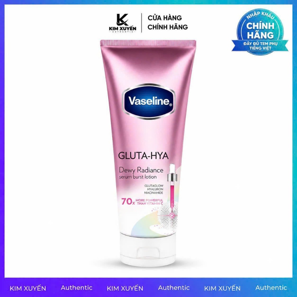 [70X HỒNG] Dưỡng Thể VASELINE 70X Healthy Bright Gluta Hya Burst Lotion Dewy Radiance 300ML
