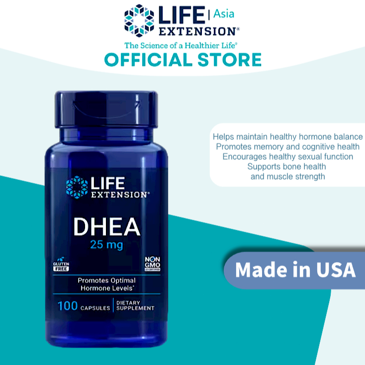 Life Extension DHEA 25mg 100 Viên Nang Bổ Sung DHEA Hỗ Trợ Cân Bằng Nội Tiết USA