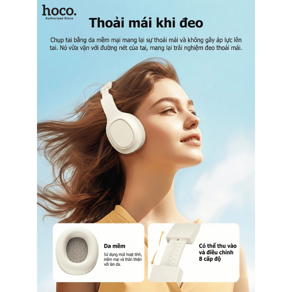 Tai nghe chụp tai gấp gọn cao cấp Hoco W46 pin trâu siêu bền - Hàng chính hãng bảo hành 12 tháng | BigBuy360 - bigbuy360.vn
