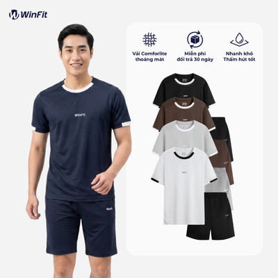 Bộ Thể Thao Nam WINFIT Khô Nhanh Chống Bám Dính - Đồ Bộ Nam Mùa Hè Vải ComfortLite Siêu Mềm Mịn WBN004