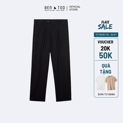 Quần tây nam Ben & Tod STR2120 BE293, quần dài chất cotton form suông thoáng khí cao cấp đứng form nam tính