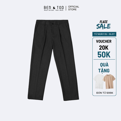 [Sale] Quần tây nam xếp li Ben & Tod SL2120 BB067, cotton cao cấp công sở Slimfit