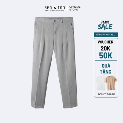 [Sale] Quần Tây Xếp Ly BEN & TOD SL2120 BD275 chất liệu cotton cao cấp nam tính dày dặn đứng form form SlimFit