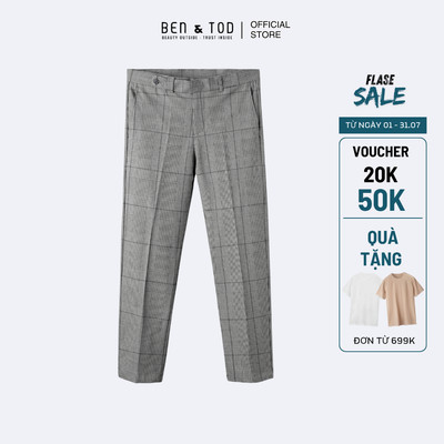 [Sale] Quần tây nam Ben & Tod SL2120 BD285, quần âu nam cotton form suông cao cấp đứng form nam tính thanh lịch
