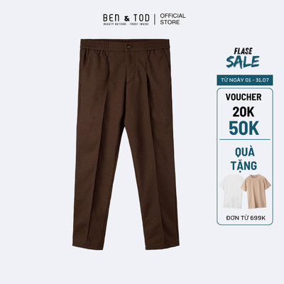 [Sale] Quần dài thun nam Ben & Tod SL2120 BC219 cotton lưng chun basic form Slim Fit