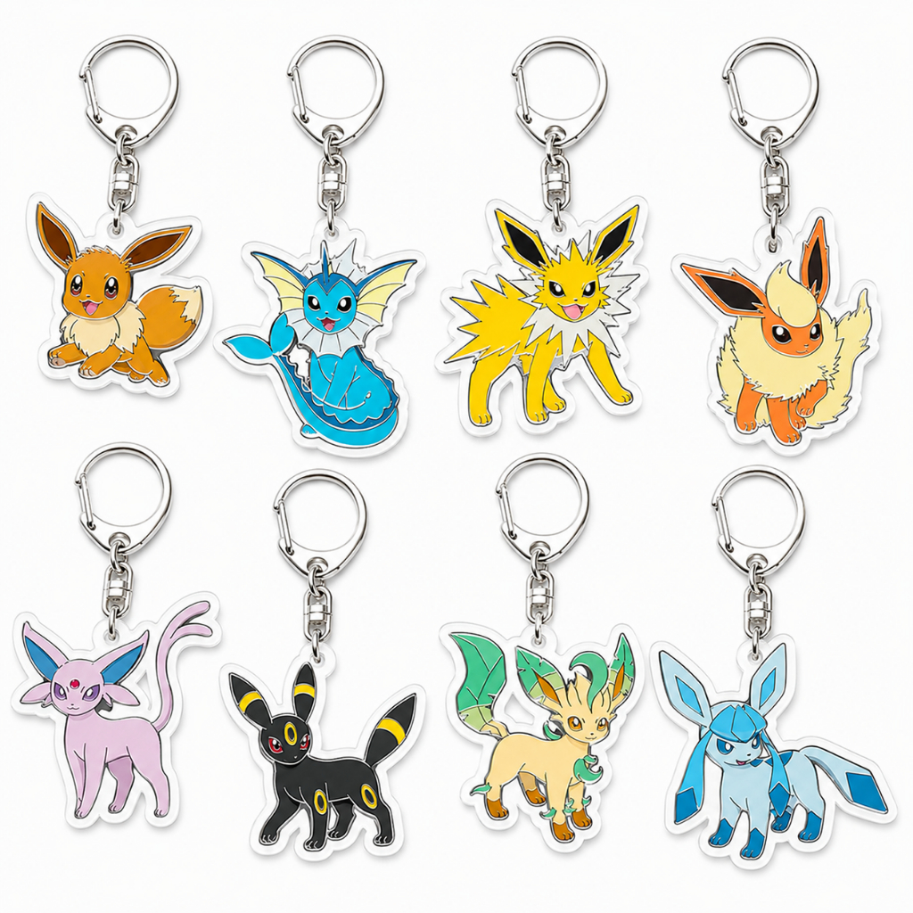 GANTUNGAN Mini KeyChain Pokemon Center Eevee Evolutions Glaceon Umbreon Espeon Original Small KeyCha
