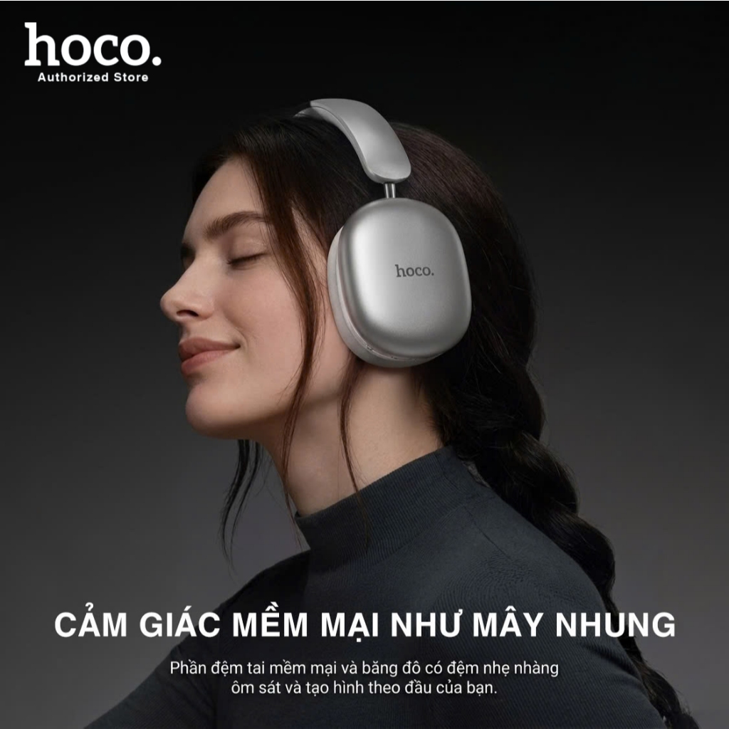 Tai nghe chụp tai bluetooth Hoco W73 pin siêu bền 45 tiếng, bluetooth v6.0 âm bass hay - tai nghe gấp gọn tiện lợi | BigBuy360 - bigbuy360.vn