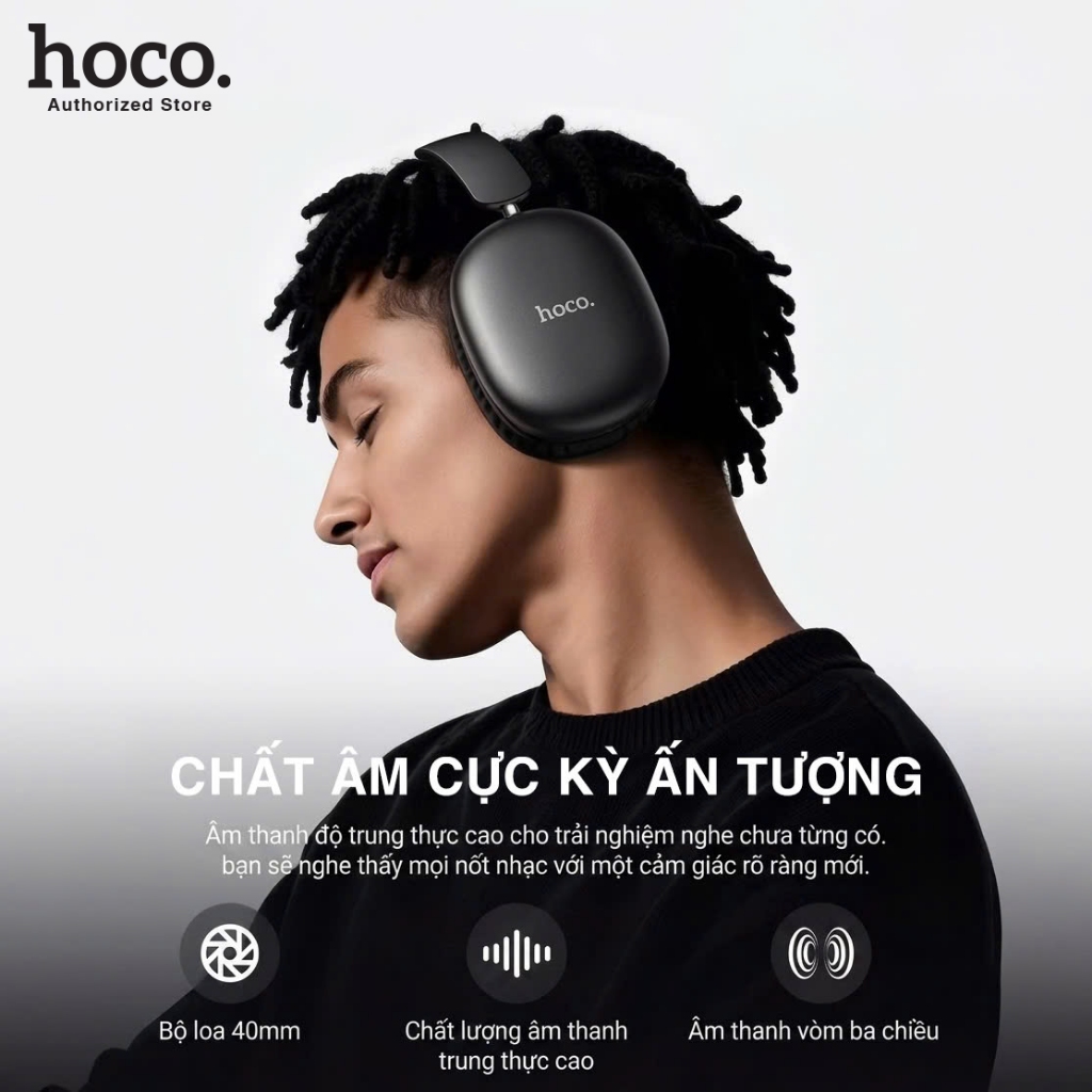 Tai nghe chụp tai bluetooth Hoco W73 pin siêu bền 45 tiếng, bluetooth v6.0 âm bass hay - tai nghe gấp gọn tiện lợi | BigBuy360 - bigbuy360.vn