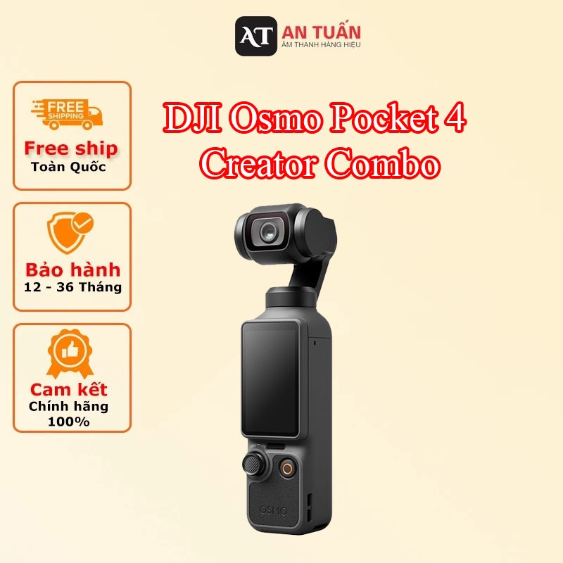 DJI Osmo Pocket 4 Creator Combo | Camera Vlog 4K 240fps, Cảm Biến 1 Inch, Gimbal 3 Trục, DJI Mic 3