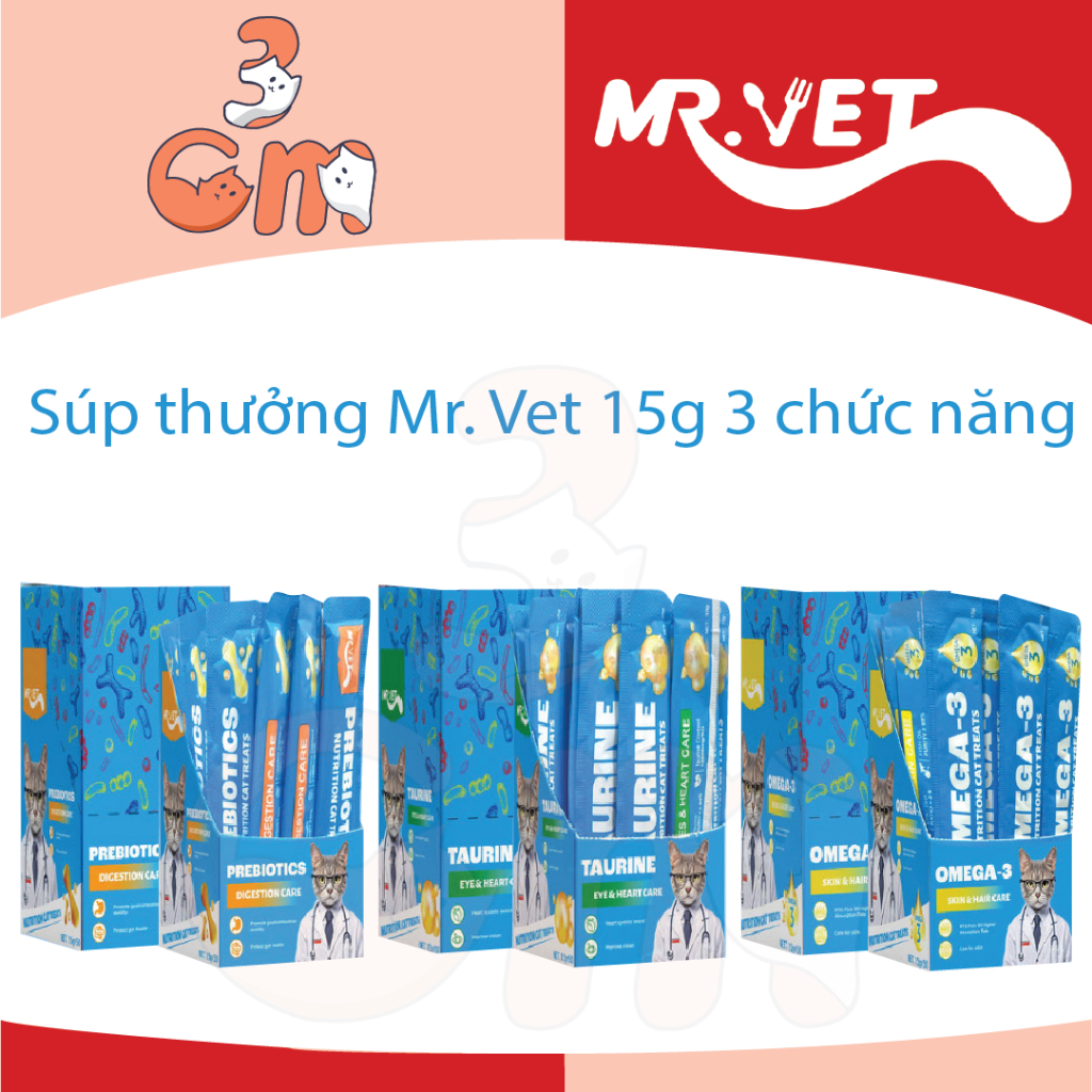 Hộp 50 thanh Súp Thưởng Mr Vet/ Mr. Vet 15g eye & heard care/digestion care/ skin & hair care
