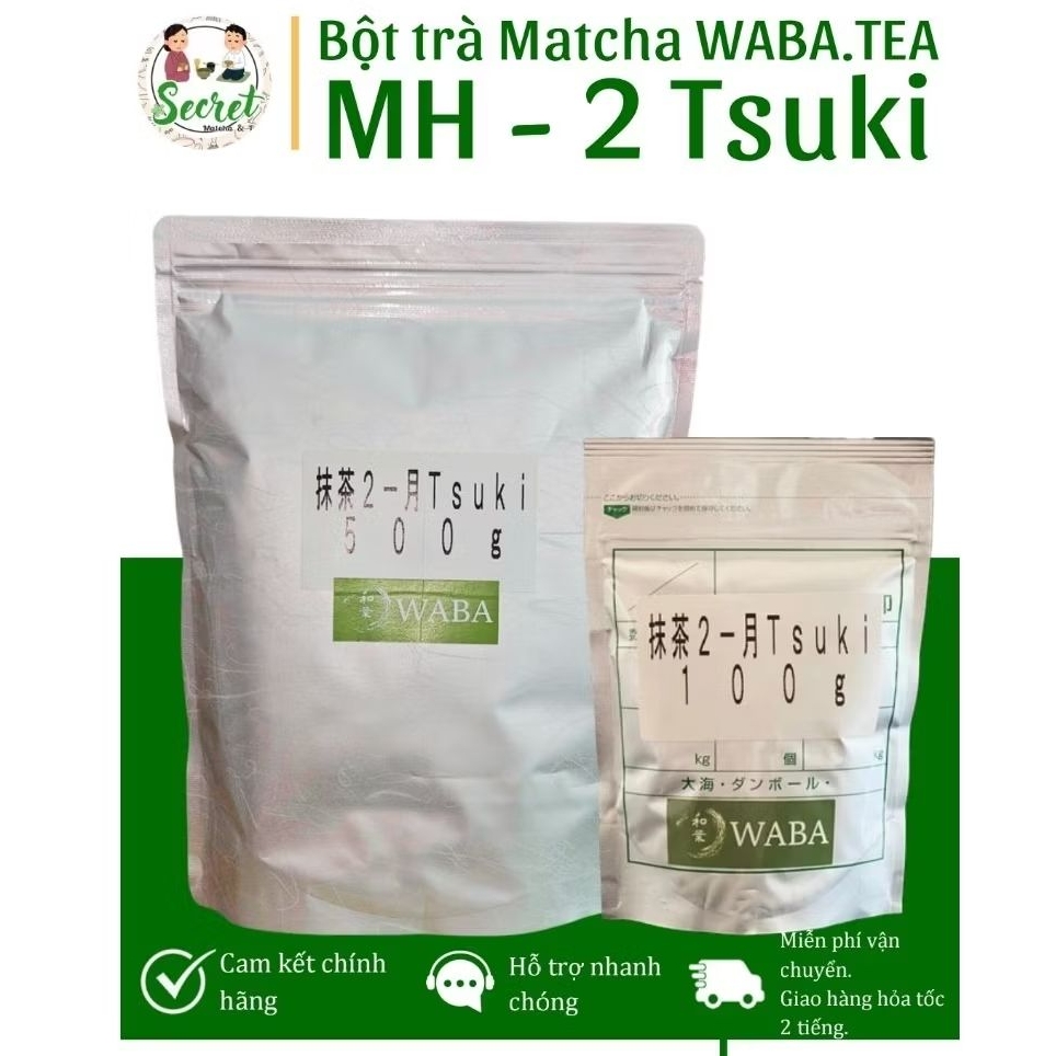 [300GRS - 1KG] Bột trà Matcha MH-2 Tsuki nhập khẩu Nhật Bản - Waba Tea - SECRET SHOP