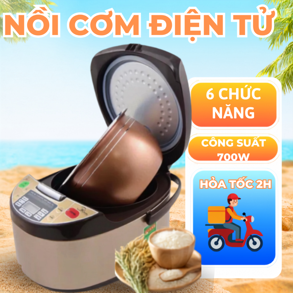 Nồi Cơm Điện Tử NKMEDIA1870 Dung Tích 1.8L,Nồi Cơm Kỹ Thuật Số 15 Chế Độ Nấu, Đặt Hẹn Giờ Thông Minh