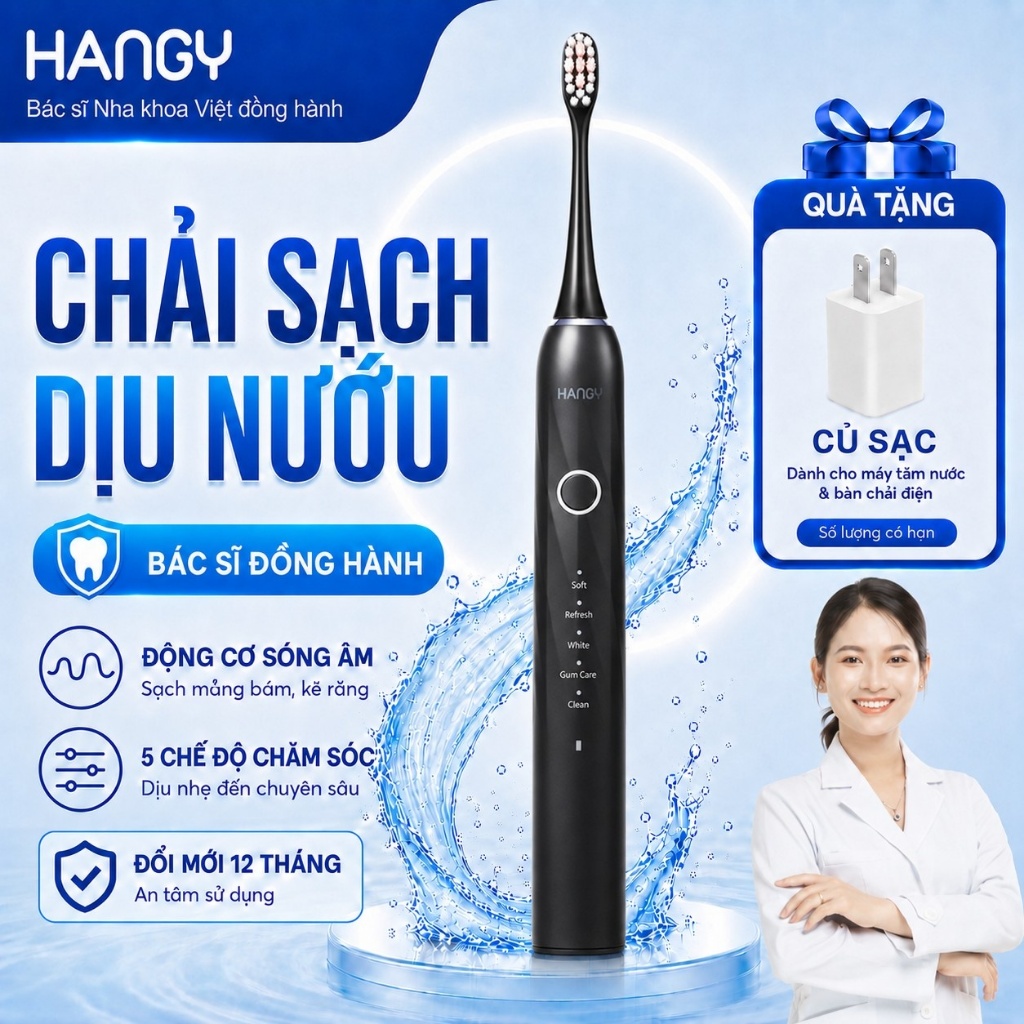 Bàn chải điện HANGY chuẩn nha khoa HY23 Pro & X1