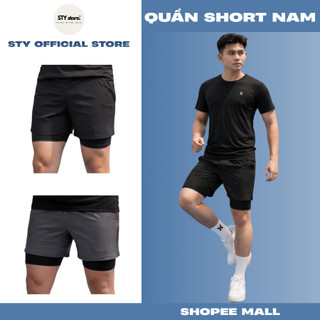 Quần Short Thể Thao Nam 2 Lớp Vải Gió By STY Thoáng Khí, Thiết Kế Chuyên Dụng Cho Gym & Running Q20
