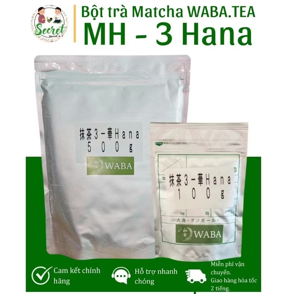 [300GRS - 1KG] Bột trà Matcha MH-3 Hana nhập khẩu Nhật Bản - Waba Tea - SECRET SHOP