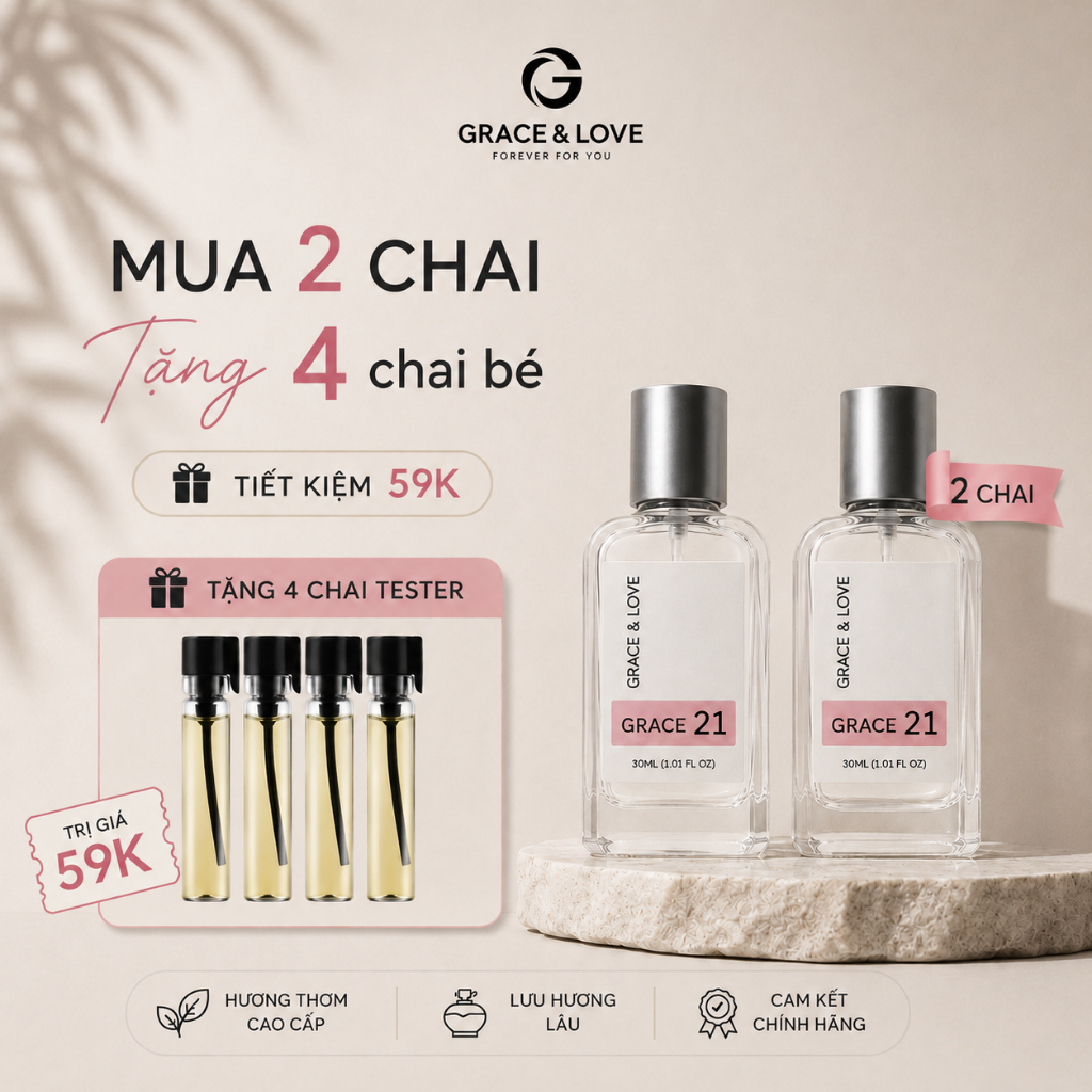 Nước hoa nữ thơm lâu chính hãng Grace And Love cao cấp, tinh dầu nước hoa nữ thơm lâu body mist nữ d