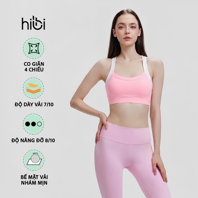 Áo tập Yoga Gym dây phối trắng BA507 Hibi Sports - Kèm mút